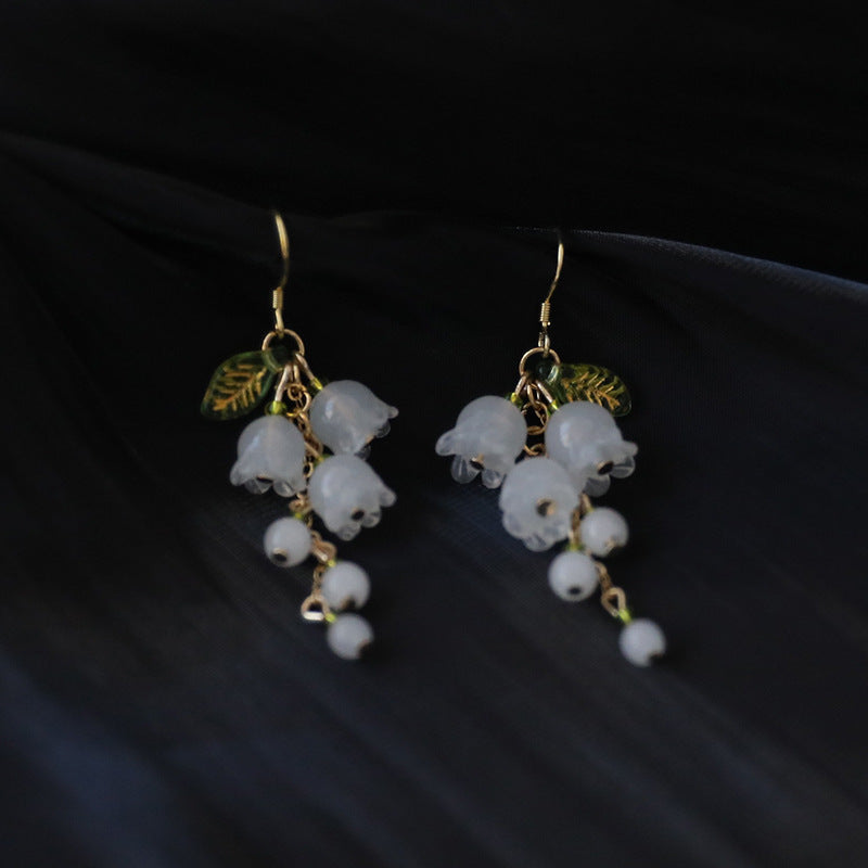 White Orchid Earrings Silver Elegant And Gentle