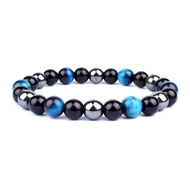 Tricolor Gem Bead Bracelets Tiger Eye Iron Ore Bracelet