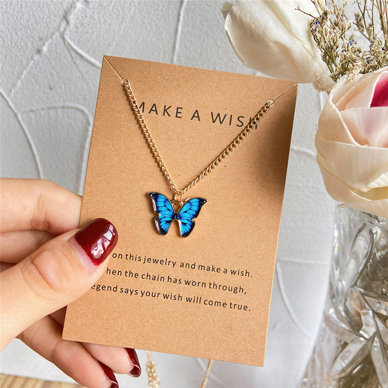 Multilayer Pearl Butterfly Necklace Multilayer Necklace Lady