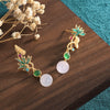 Asymmetric Lotus Natural Chalcedony Earrings
