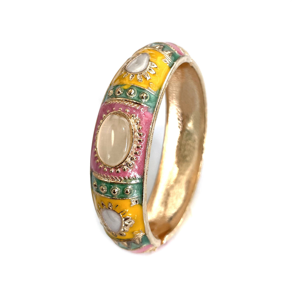 Retro Cymophanite Color Matching Bracelet For Women