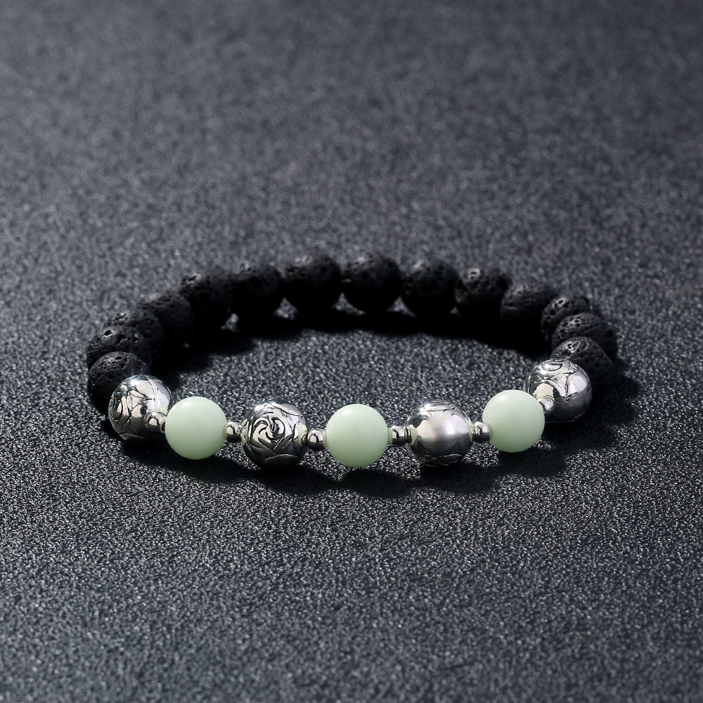 Black Volcanic Stone Bracelet Luminous Bead Bracelet