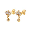 Micro-inlaid White Zircon Crown Lotus Earrings
