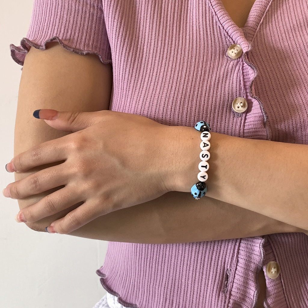 Letter Color Rice Bead Bracelet Women