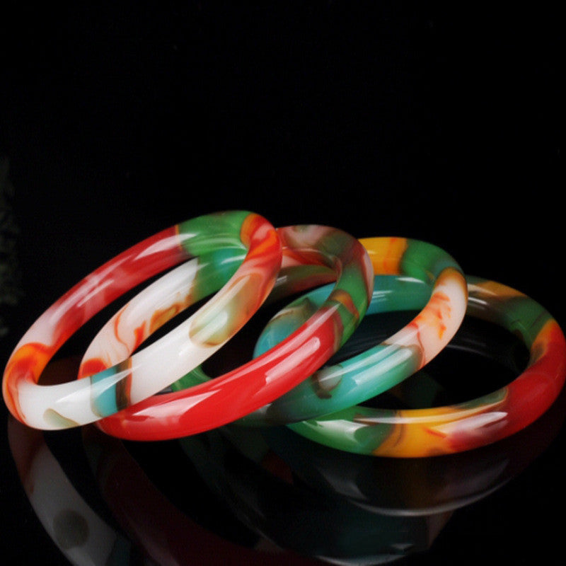 Women's Fashion Simple Seven Color Jade Bracelet