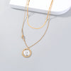 Round Plate Portrait Pendant Double-layer Necklace Necklace