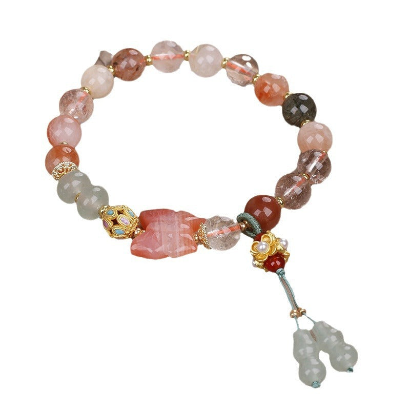 Ethnic Style Natural Color Hair Crystal Bracelet