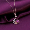 Swan Necklace 925 Silver Rose Gold Plated Pendant Color Treasure Necklace