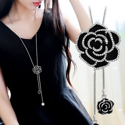New necklace pearl swan sweater chain