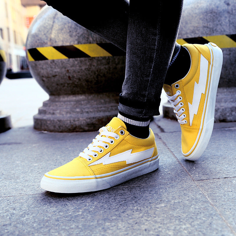 Lightning shoes for men and women couple models low to help retro vulcanized canvas skate shoes