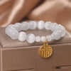 Opal Bracelet Niche High Sense Single Circle Fu Character Tag All-matching