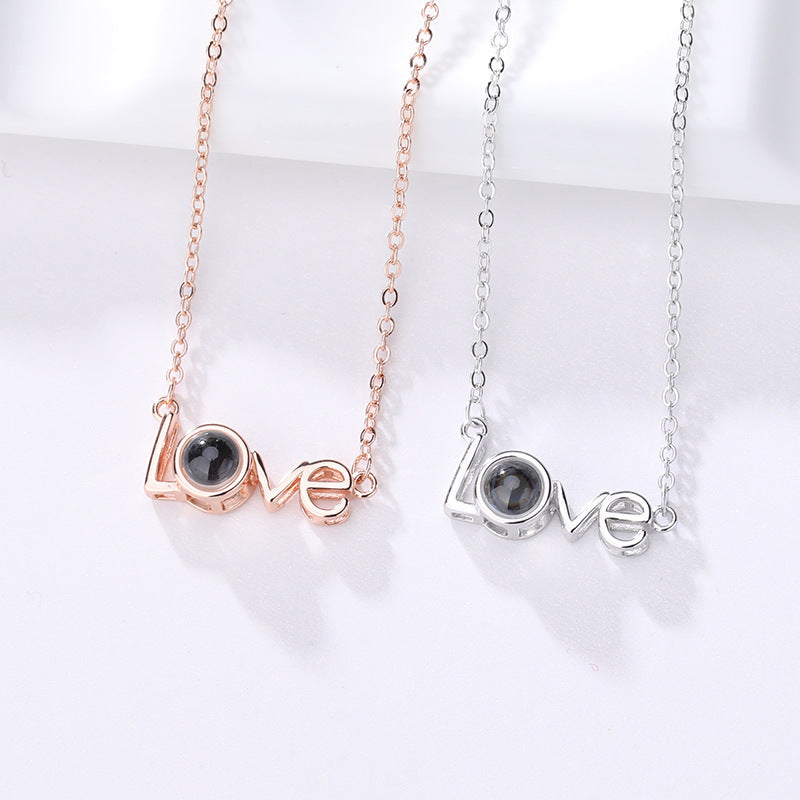 LOVE projection necklace