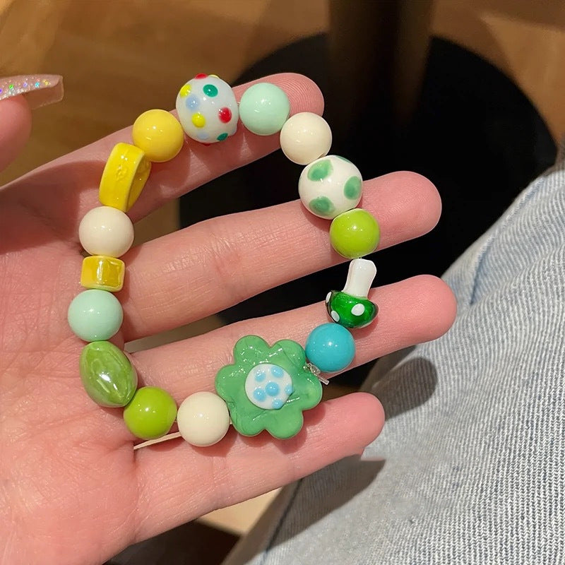 Cute LADYBIRD Beaded Bracelet Female Color