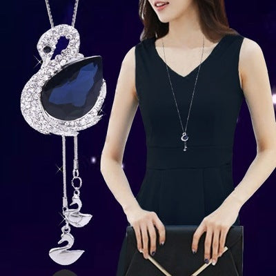 New necklace pearl swan sweater chain