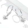 White gold-plated earrings