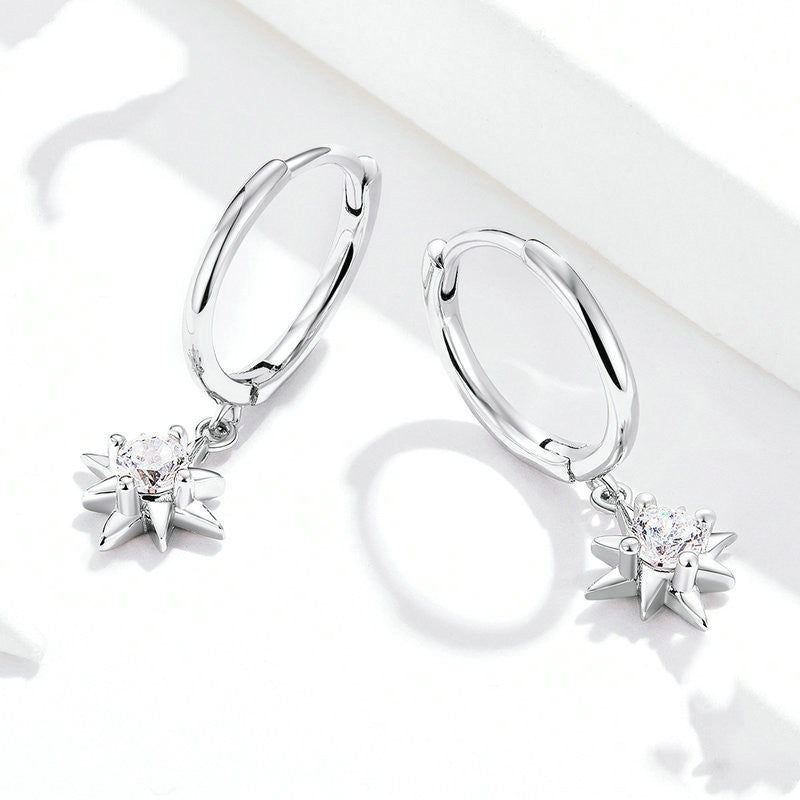 White gold-plated earrings