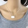 Electroplated silver resin alloy necklace short necklace chain plating effect color resin necklace