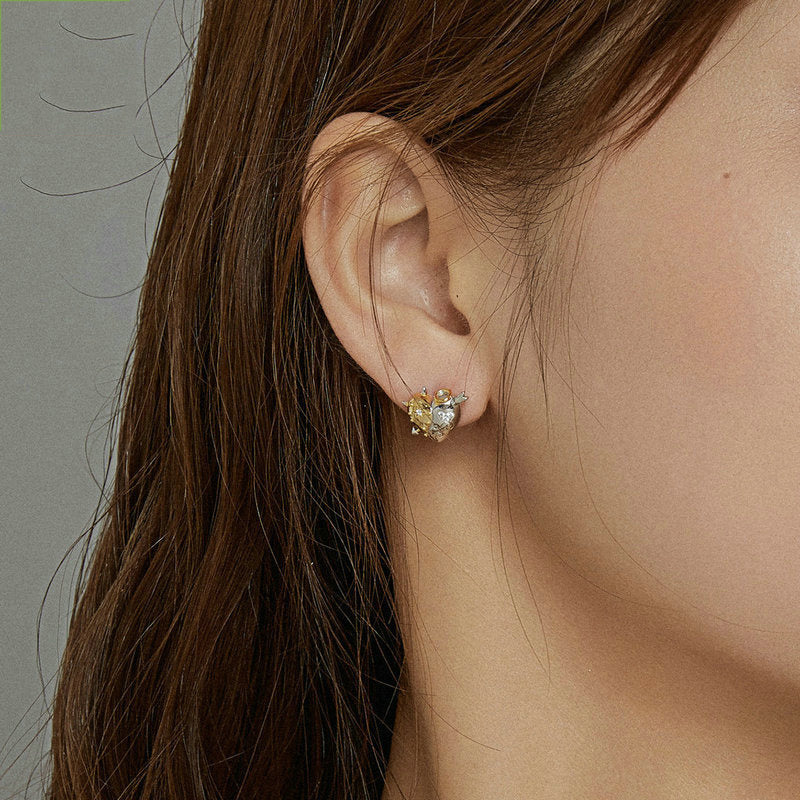 Angel and devil S925 pure silver earrings