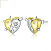Angel and devil S925 pure silver earrings