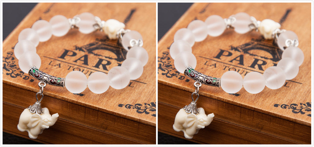 Frosted Crystal Bracelet Cute Little Elephant Bracelet Bracelet