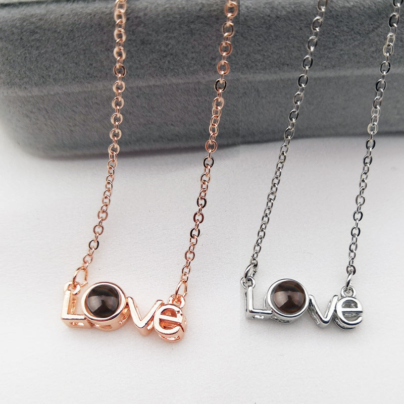 LOVE projection necklace