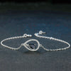 Natural black sapphire and white gold bracelet