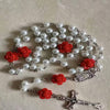 Rosary Necklace Rose Pearl Necklace Ornament