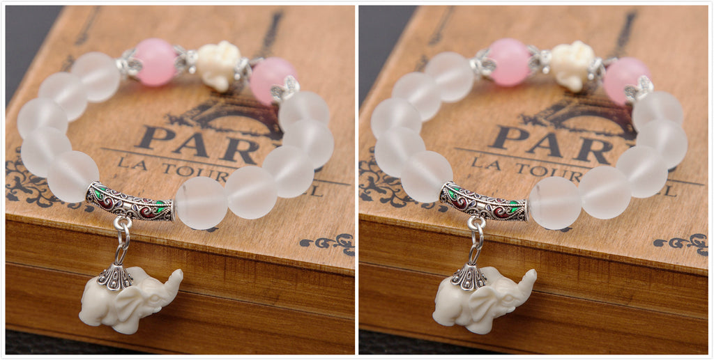 Frosted Crystal Bracelet Cute Little Elephant Bracelet Bracelet