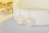 Ladies Silver Pearl Lotus Earrings