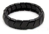 Black wide row germanium stone bracelet