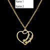 Personalize necklace custom 2 names heart necklace