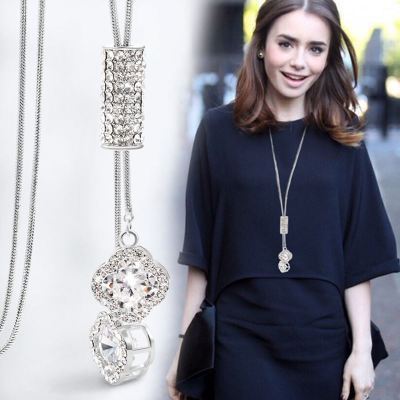 New necklace pearl swan sweater chain