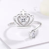 Adjustable ring with diamond crown