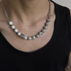 Reflective Pearl Patchwork With Diamond Pendant Necklace