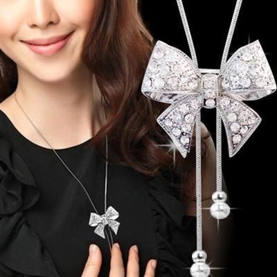 New necklace pearl swan sweater chain
