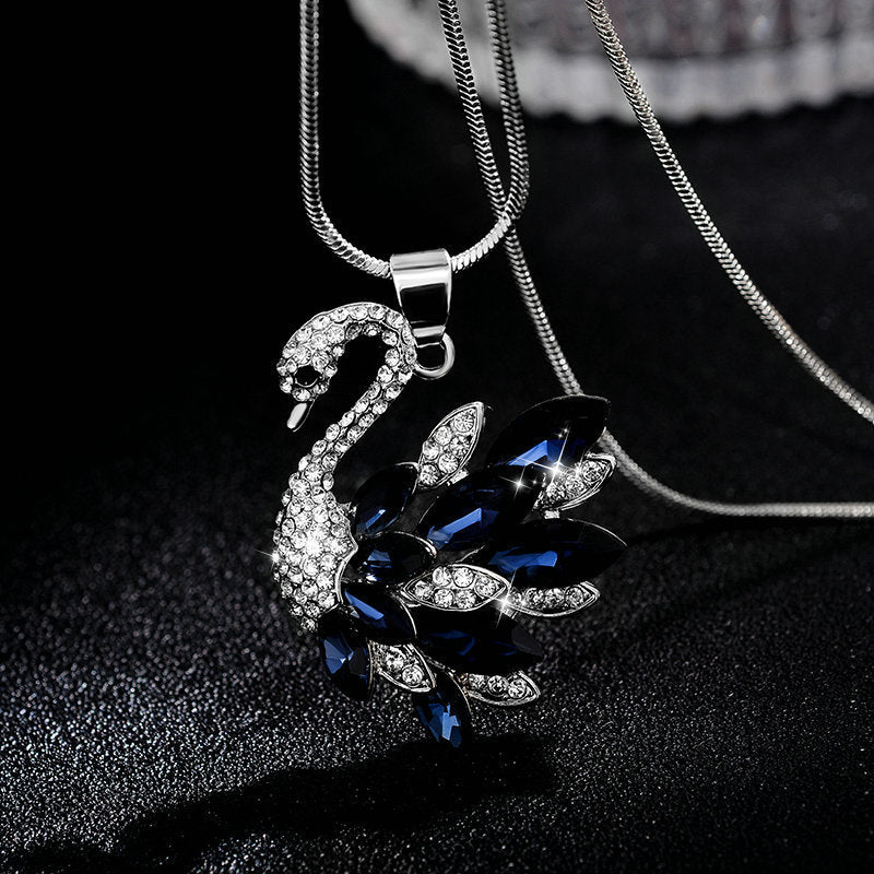 Little swan simple long necklace