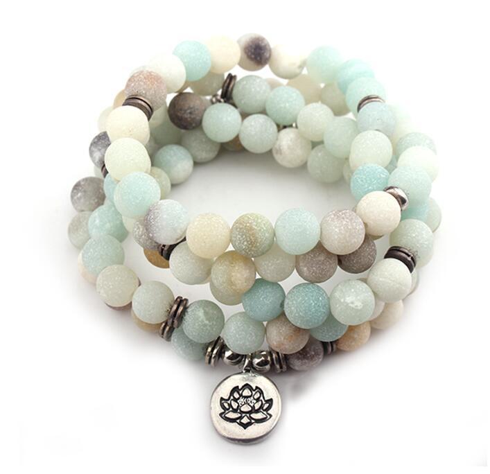 Black Gallstone 108Mala Bead Bracelet