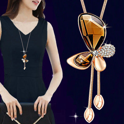 New necklace pearl swan sweater chain