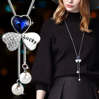 New necklace pearl swan sweater chain