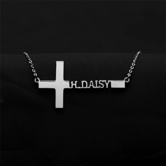 Cross Necklace Personalized Name Stainless Steel Clavicle Necklace