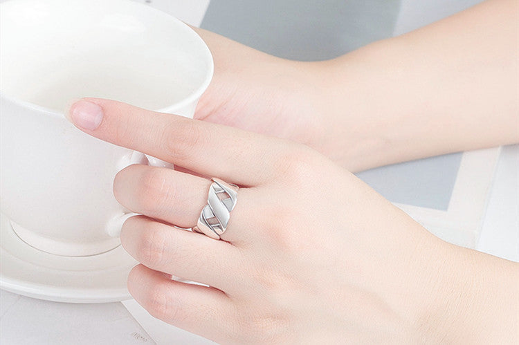 Woven Ring Glossy Wide Face XX Ring Ring