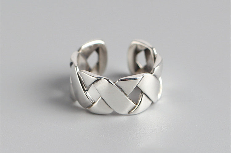 Woven Ring Glossy Wide Face XX Ring Ring