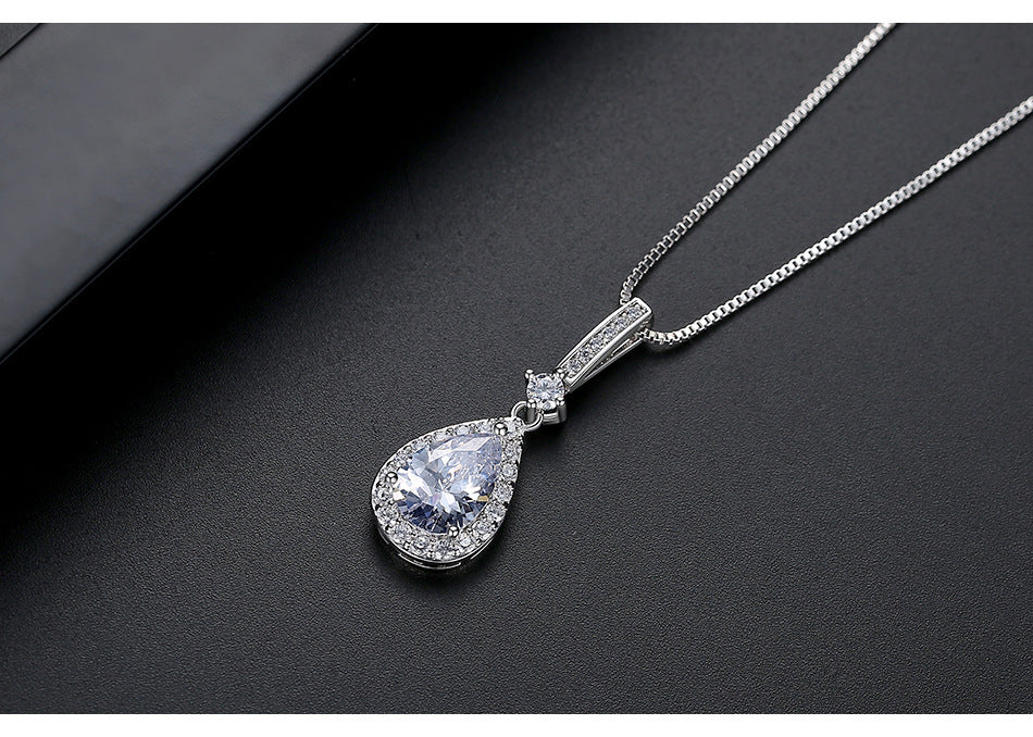 Copper set zirconium pendant necklace necklace wholesale