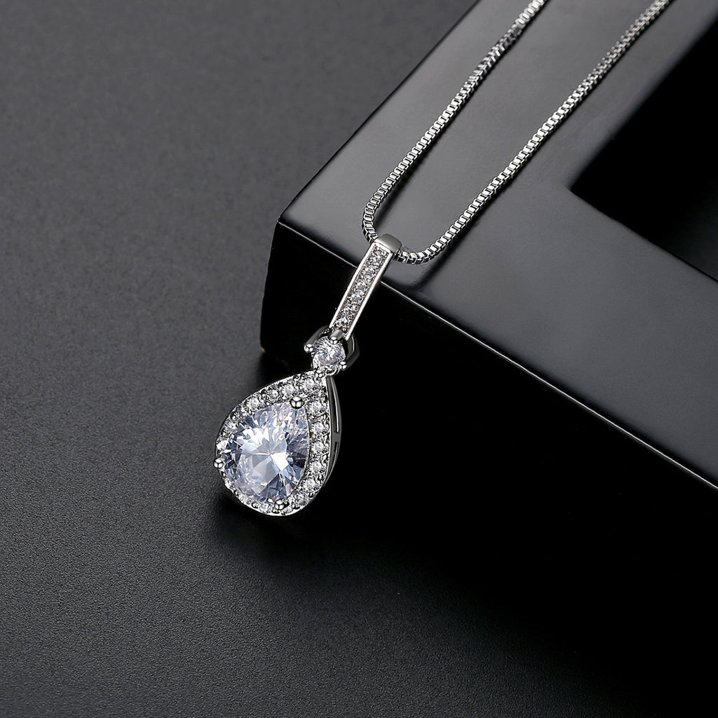 Copper set zirconium pendant necklace necklace wholesale