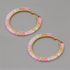Hand-woven Large Hoop Earrings With Rice Beads