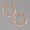 Hand-woven Large Hoop Earrings With Rice Beads