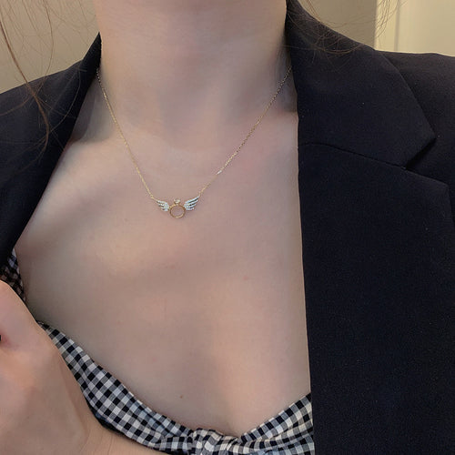 Gold Wing Necklace Female Clavicle Chain Angel Necklace