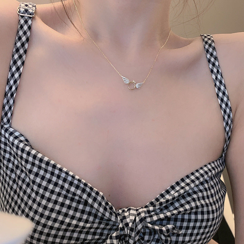 Gold Wing Necklace Female Clavicle Chain Angel Necklace