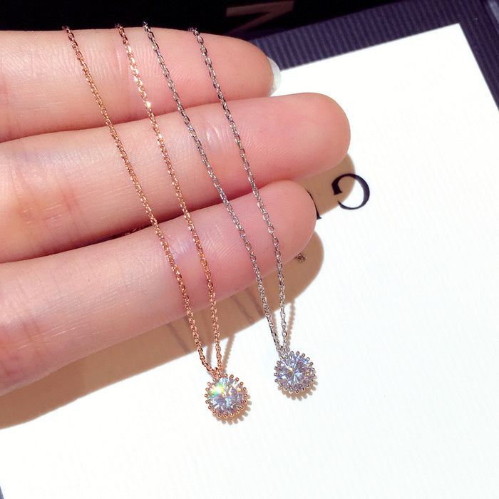 Zircon Temperament All-Match Clavicle Necklace Short Necklace