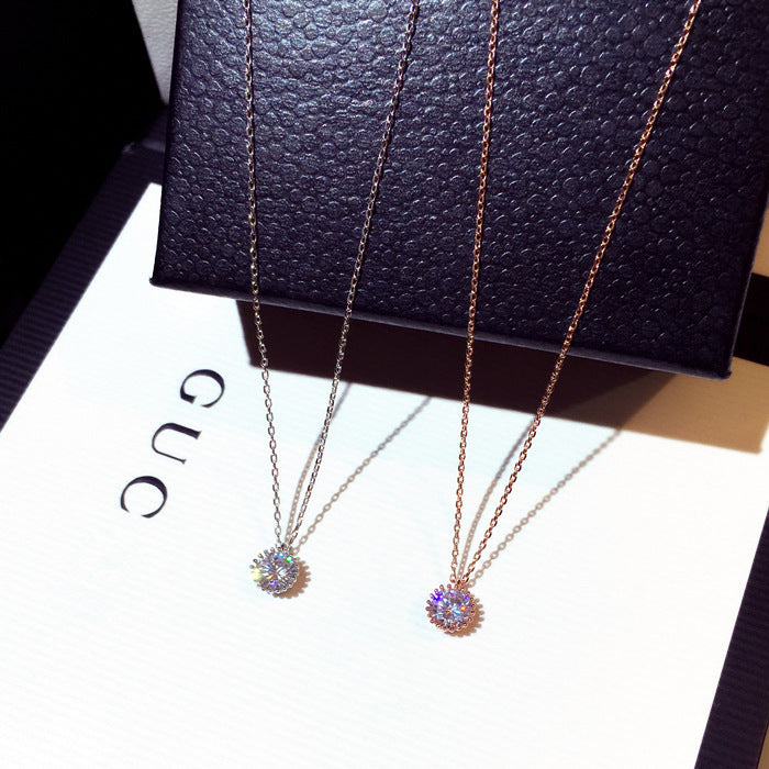 Zircon Temperament All-Match Clavicle Necklace Short Necklace